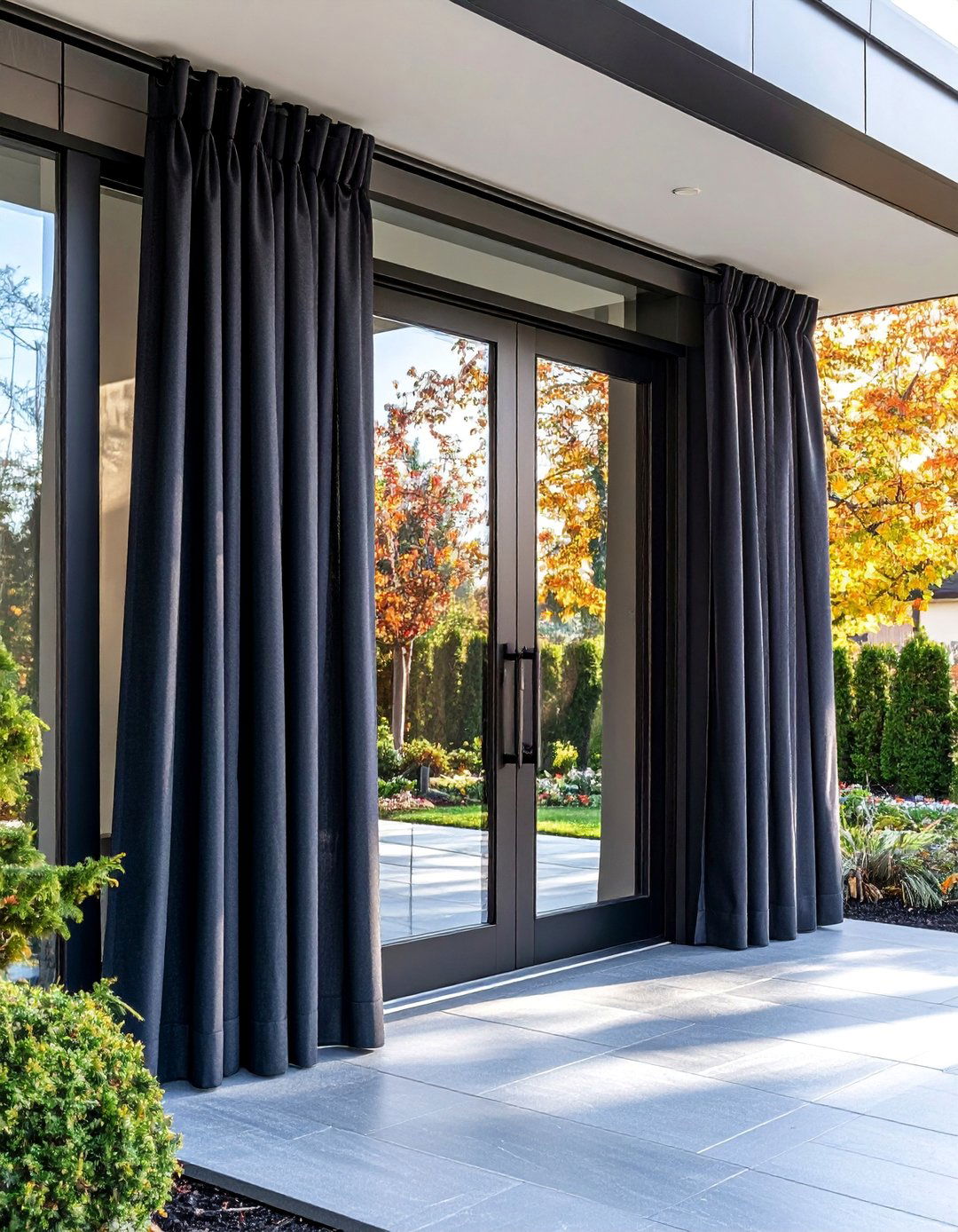 Blackout Curtain Panel Privacy Theme - 25 Front Door Privacy Ideas