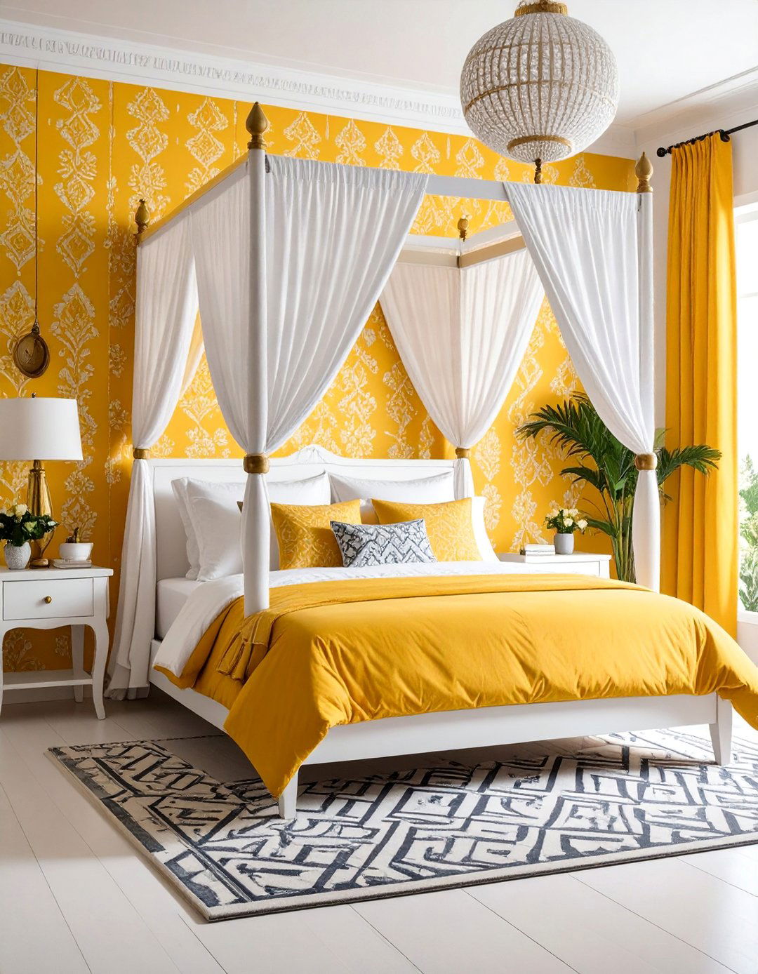 Block Print Pattern Bedroom - 25 Preppy Room Ideas