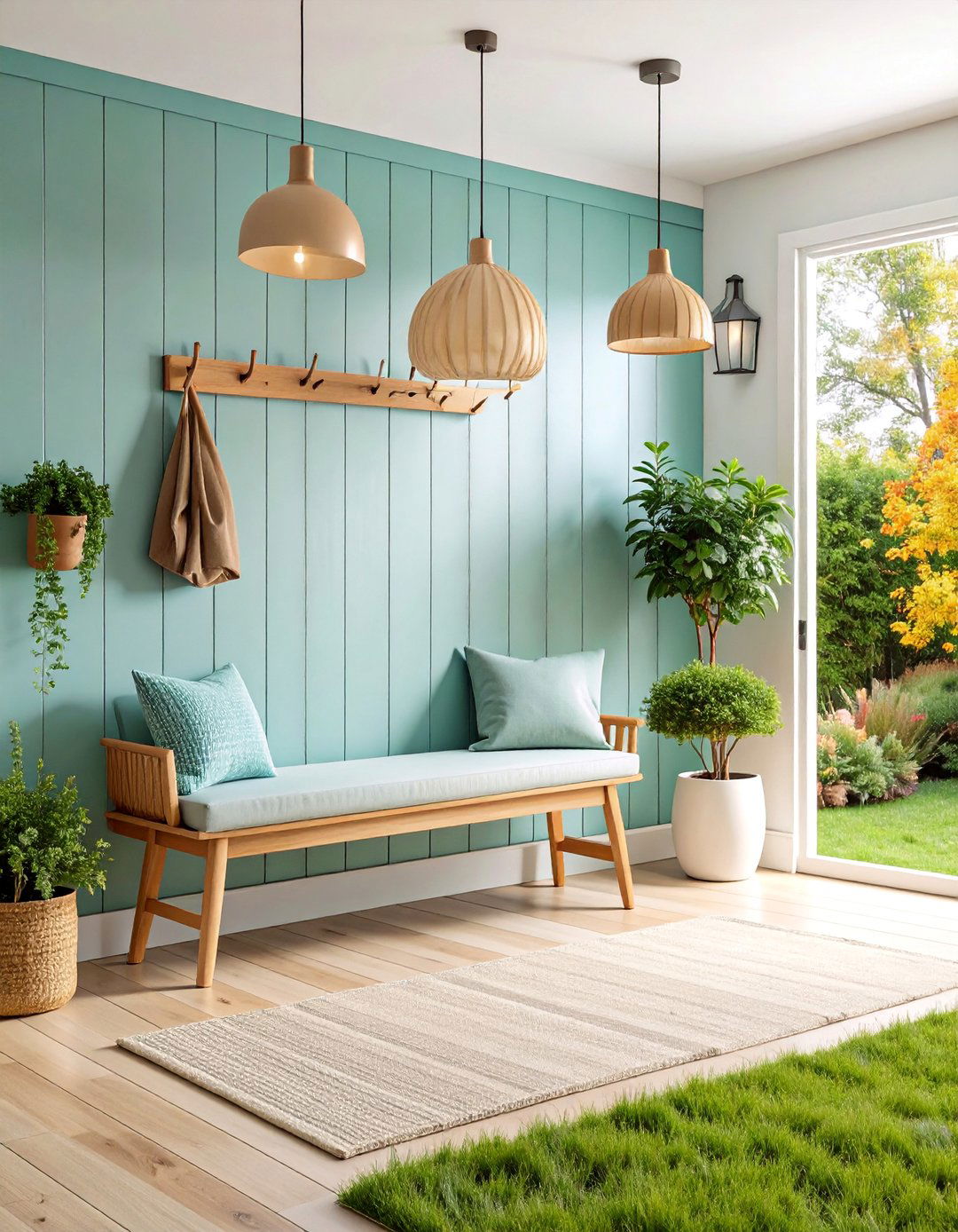 Blonde Wood Shiplap with Scandinavian Style - 25 Shiplap Wall Entryway Ideas