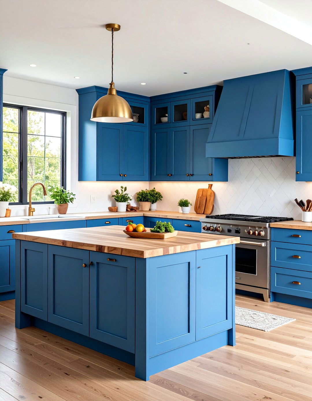 Blue Cabinets with Butcher Block Countertops - 25 blue farmhouse kitchen cabinets