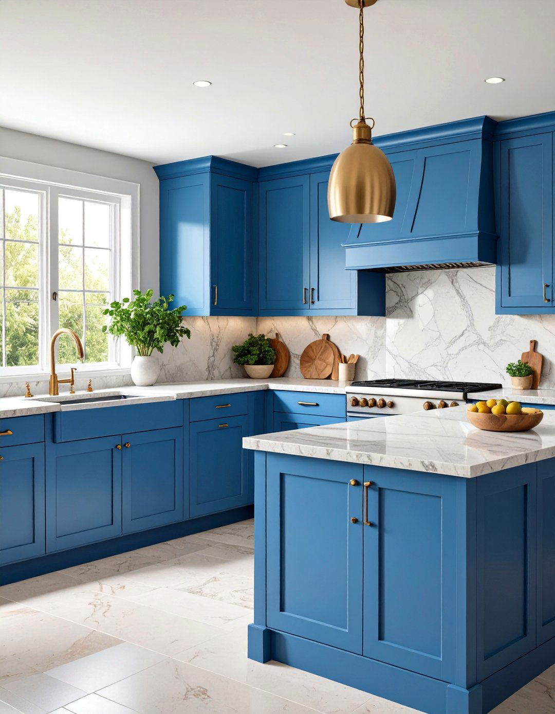 Blue Cabinets with Natural Stone Countertops - 25 blue farmhouse kitchen cabinets