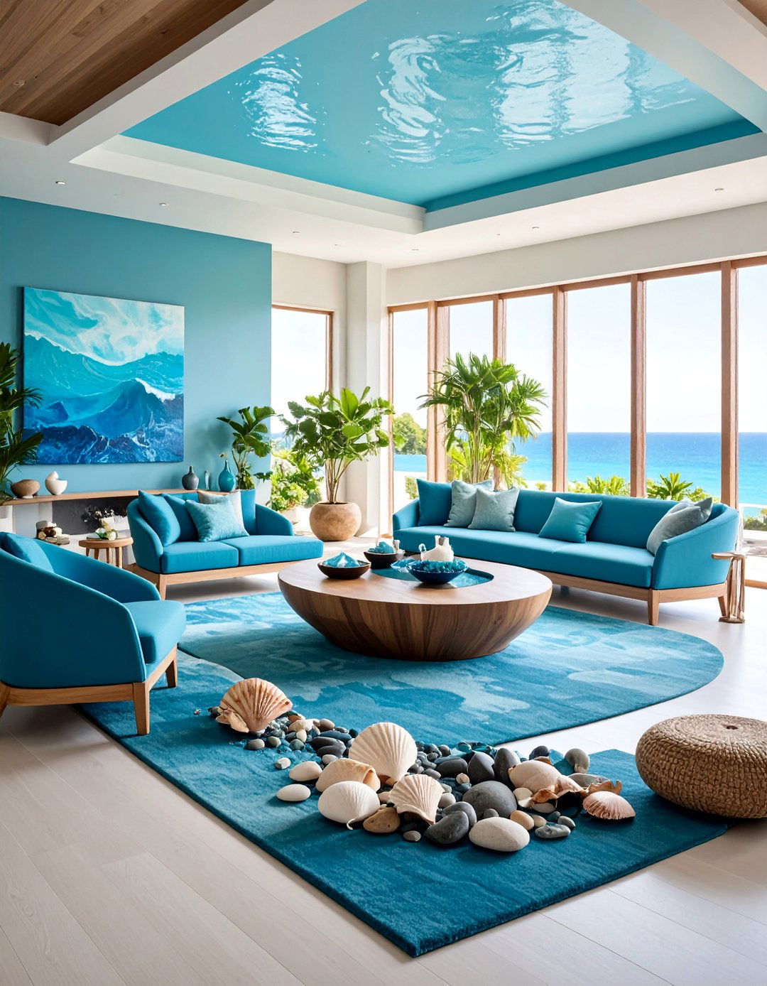 Blue Ocean Serenity Theme with Calming Waters - 25 Therapist Office Decor Ideas