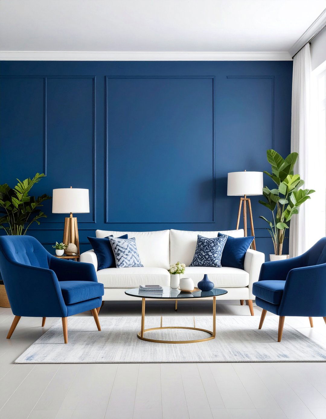 Blue Ombre Wallpaper Living Room