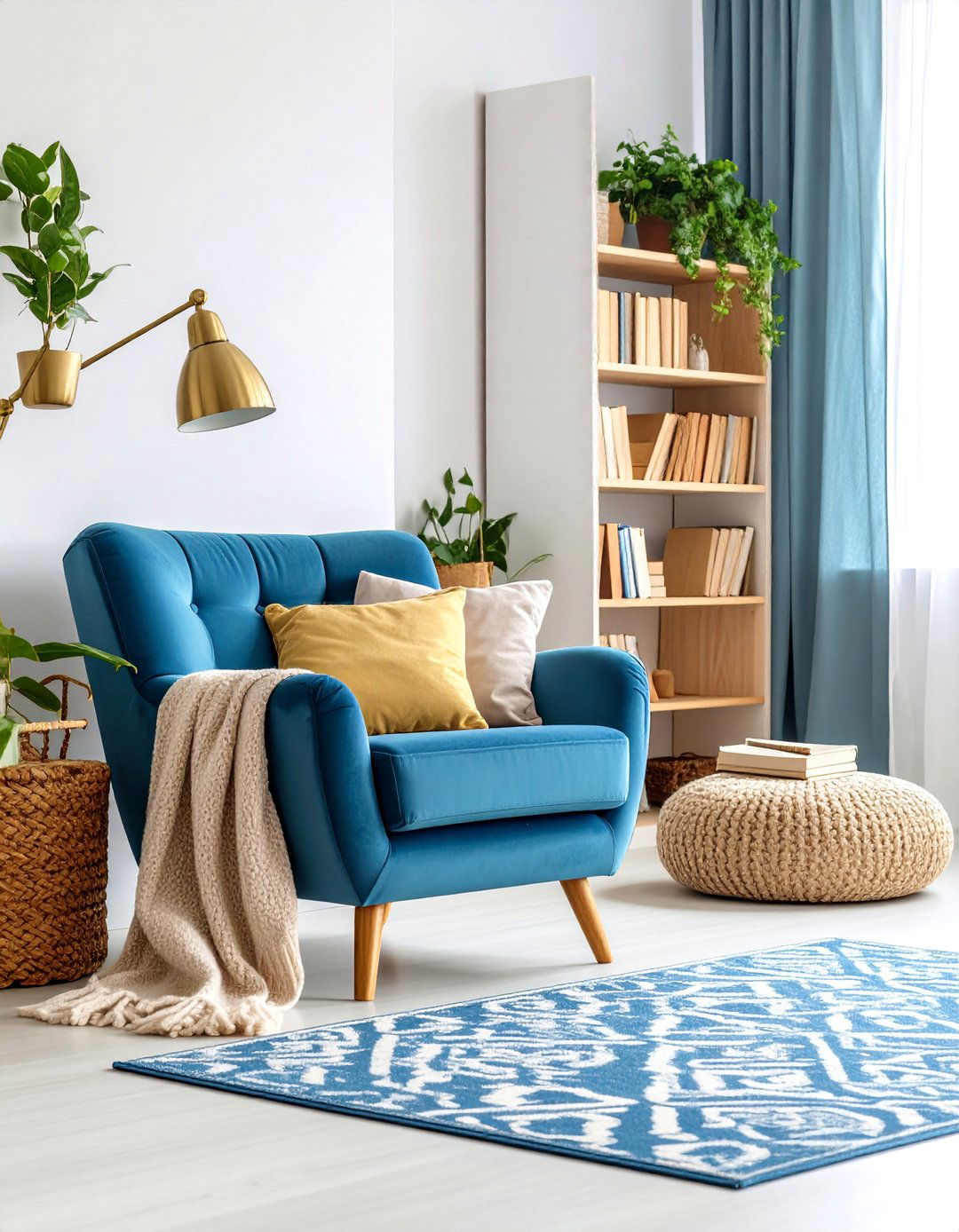 Blue and Beige Reading Nook Bedroom - 25 blue and beige bedroom ideas