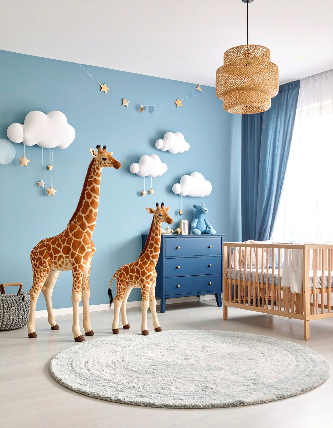 Blue and Giraffe Boy Nursery with Adventure Themes - 25 Giraffe Nursery Ideas