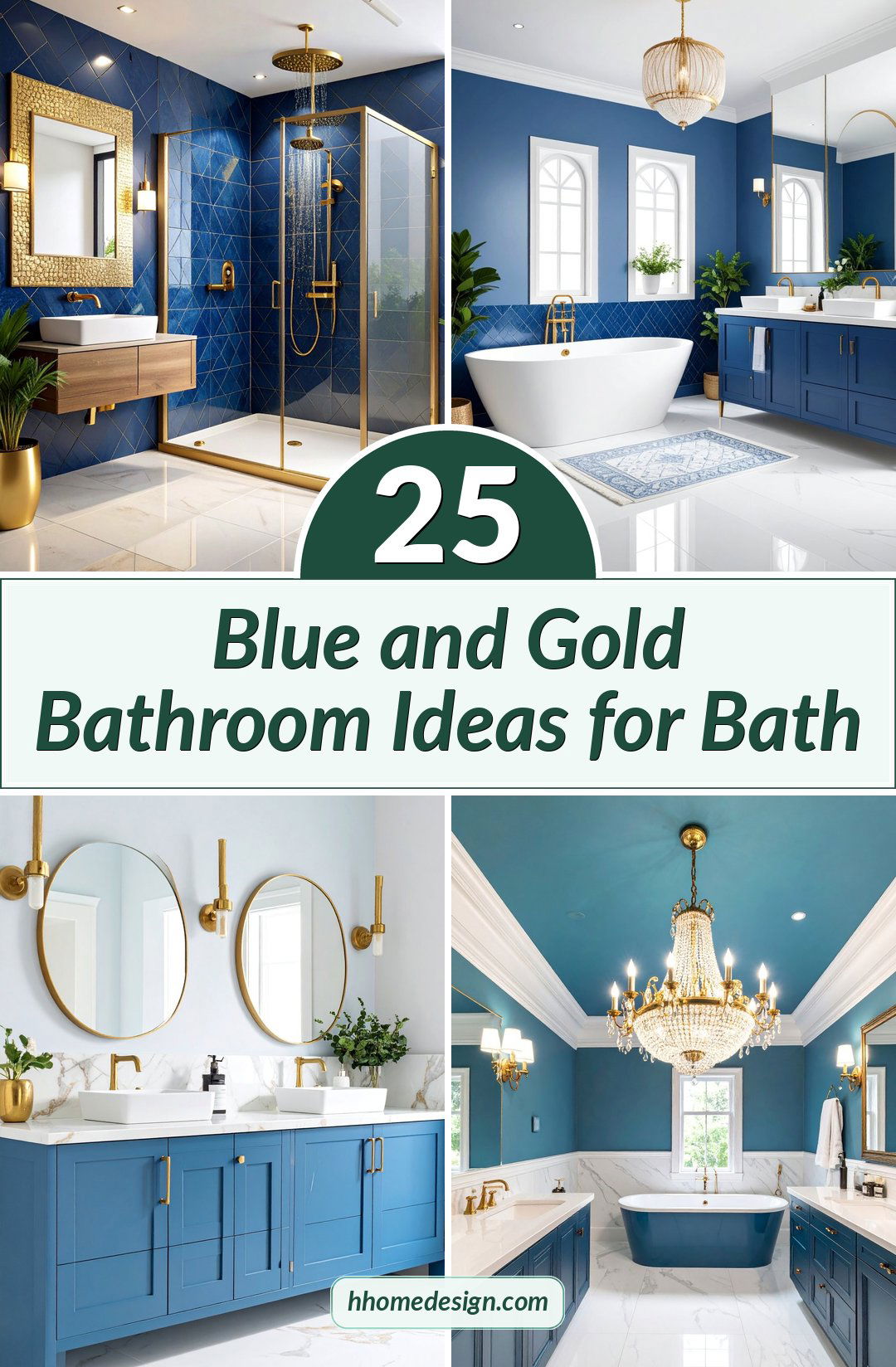 25 Blue and Gold Bathroom Ideas for Bath