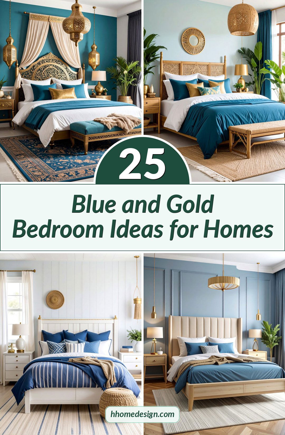 25 Blue and Gold Bedroom Ideas for Homes