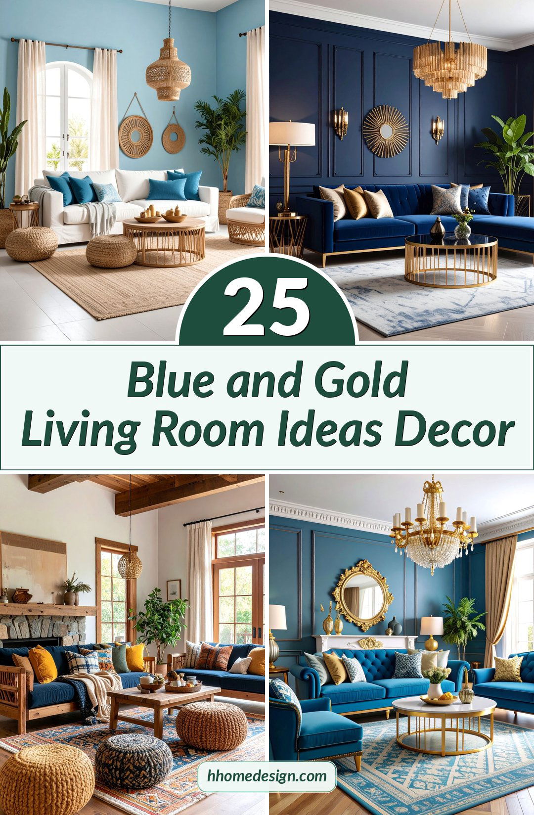25 Blue and Gold Living Room Ideas Decor