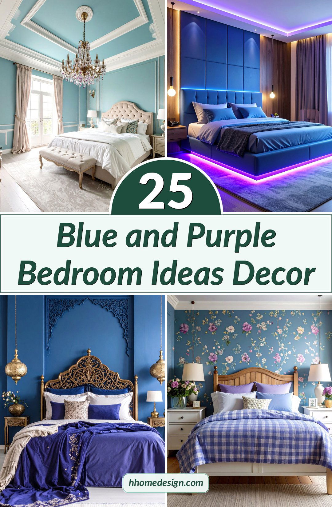 25 Blue and Purple Bedroom Ideas Decor