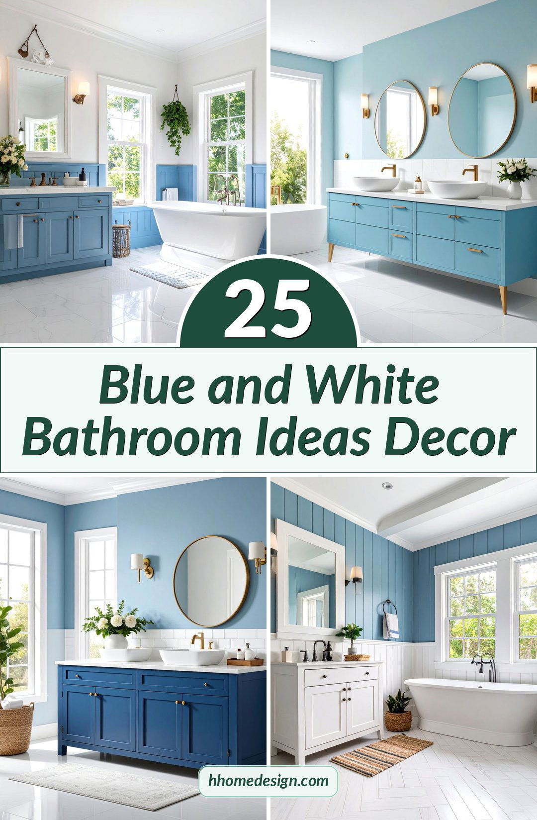 25 Blue and White Bathroom Ideas Decor