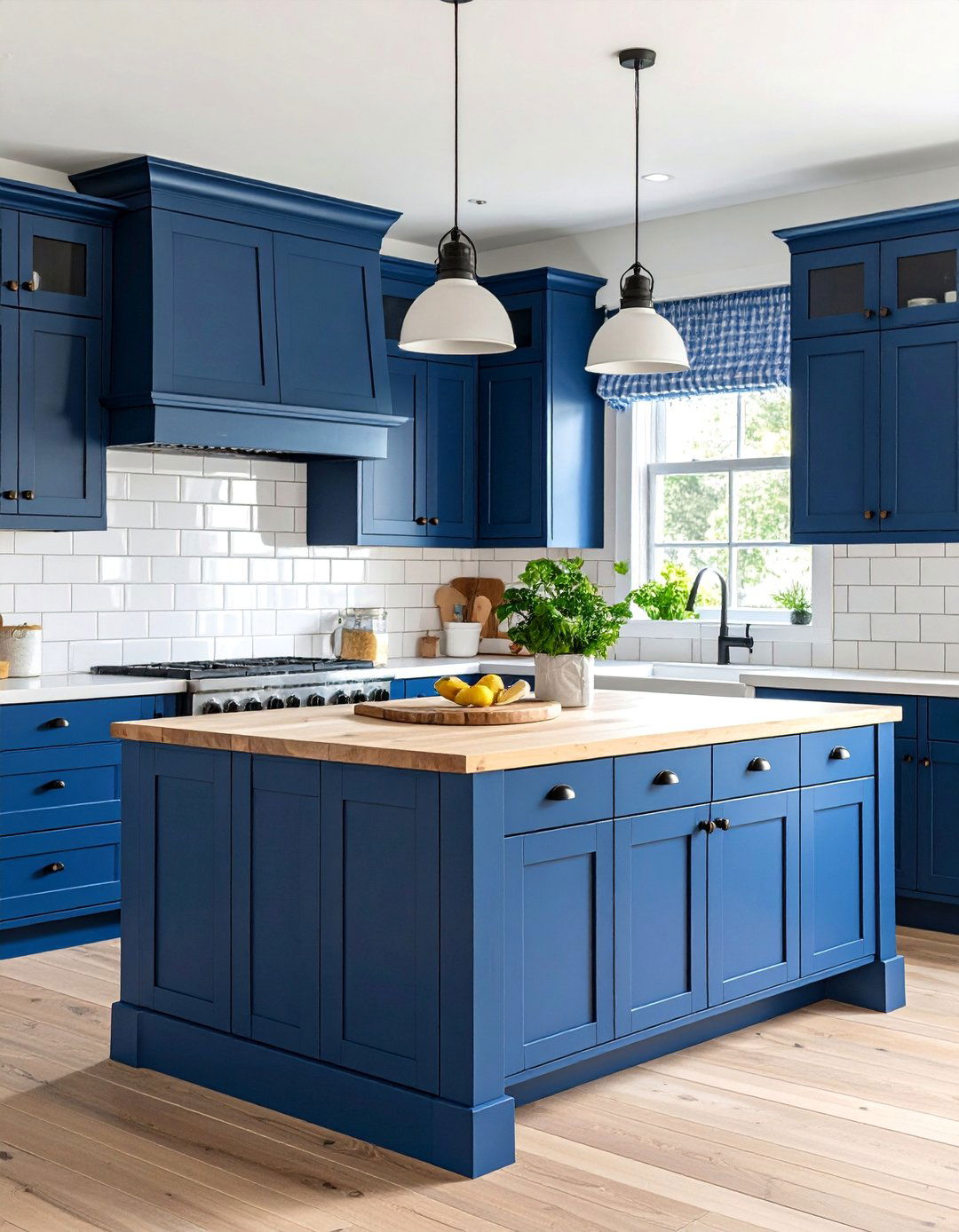 Blue and White Country Kitchen - 25 1990s Interior Design Ideas