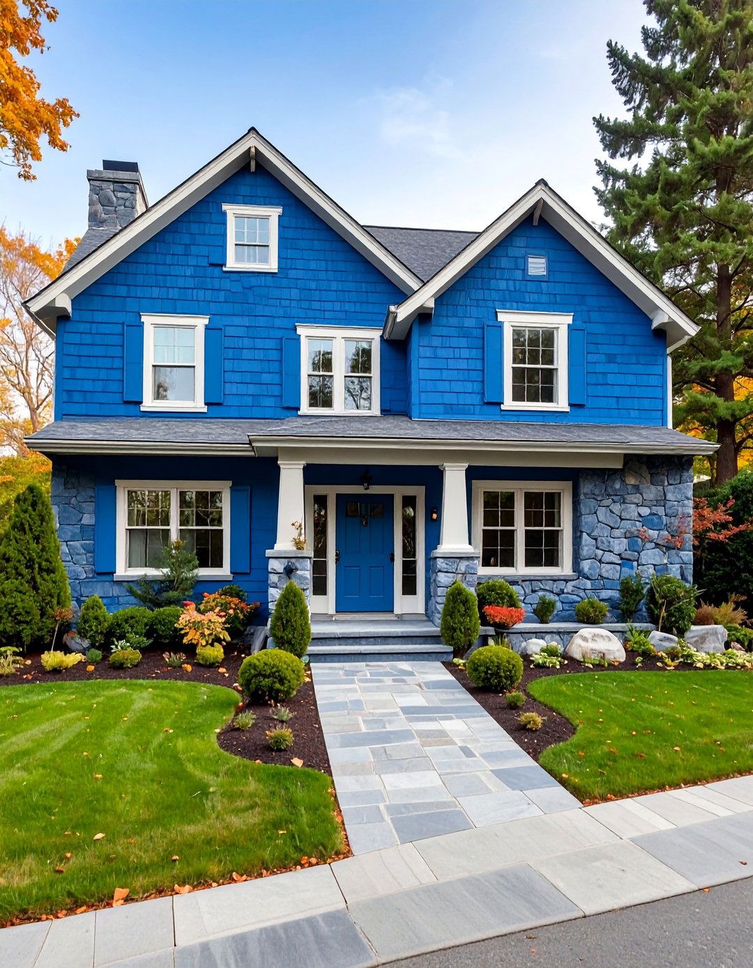 Bluestone Colonial Revival Architecture - 25 Types of Exterior House Stone