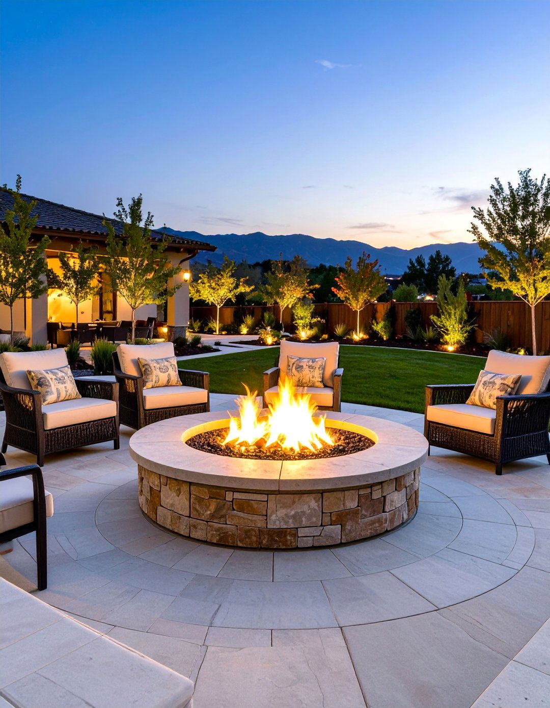 Bluestone Fire Bowl Patio - 25 Bluestone Patio Ideas