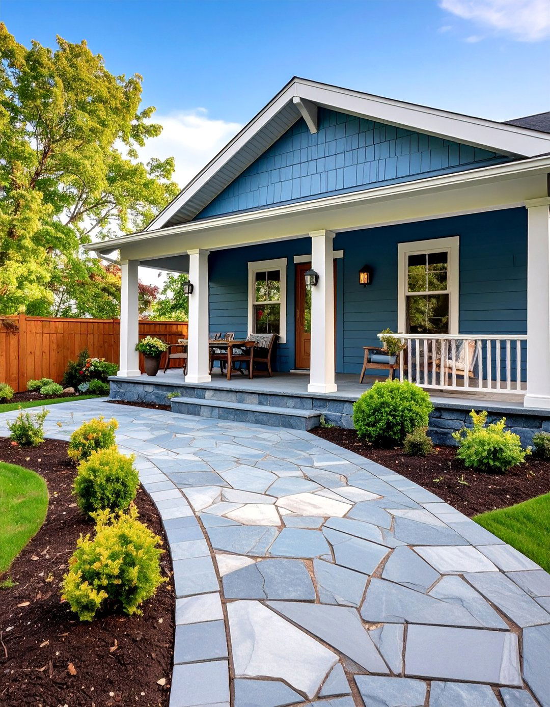 Bluestone Natural Stone Paver Installation - 25 Porch Flooring Options