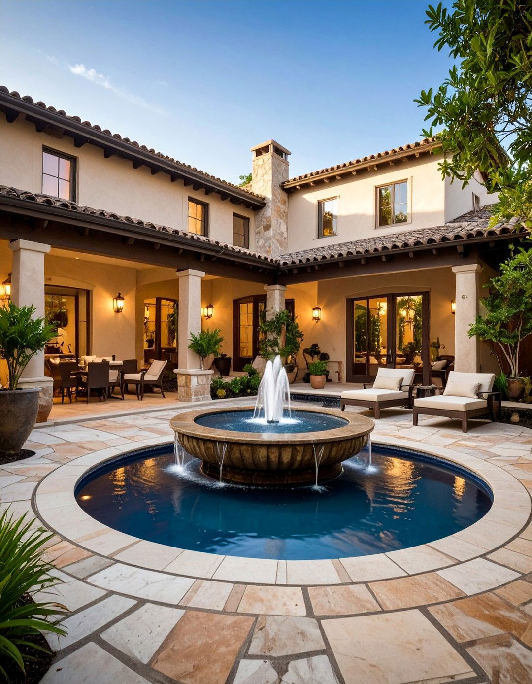 Bluestone Patio with Water Feature Integration - 25 Bluestone Patio Ideas