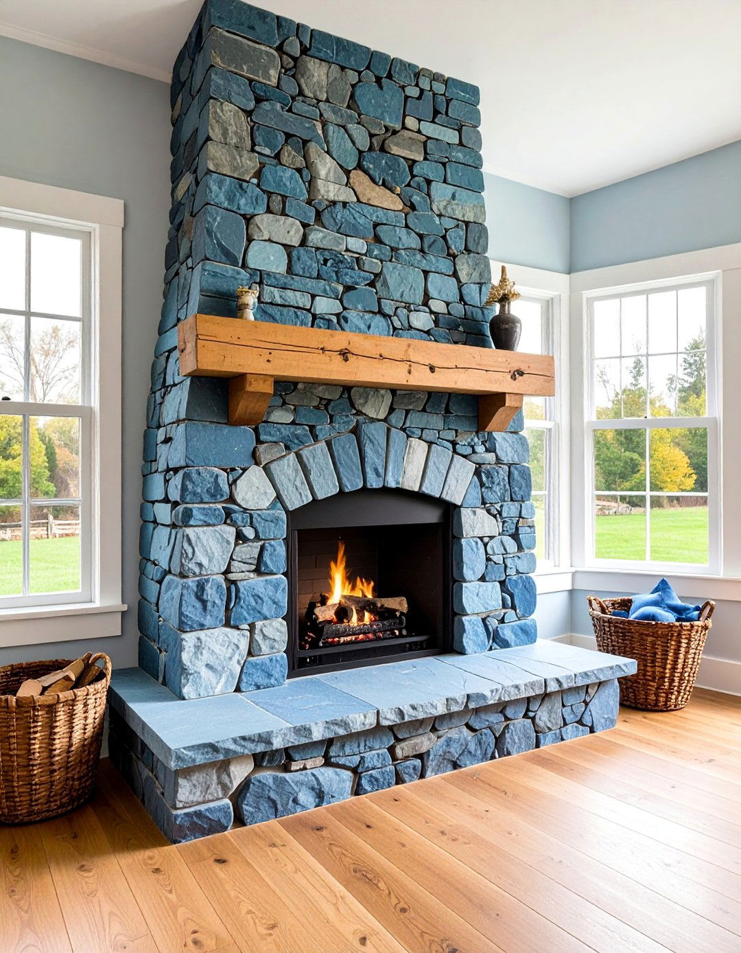 Bluestone Rustic Hearth - 25 Fireplace Hearth Ideas