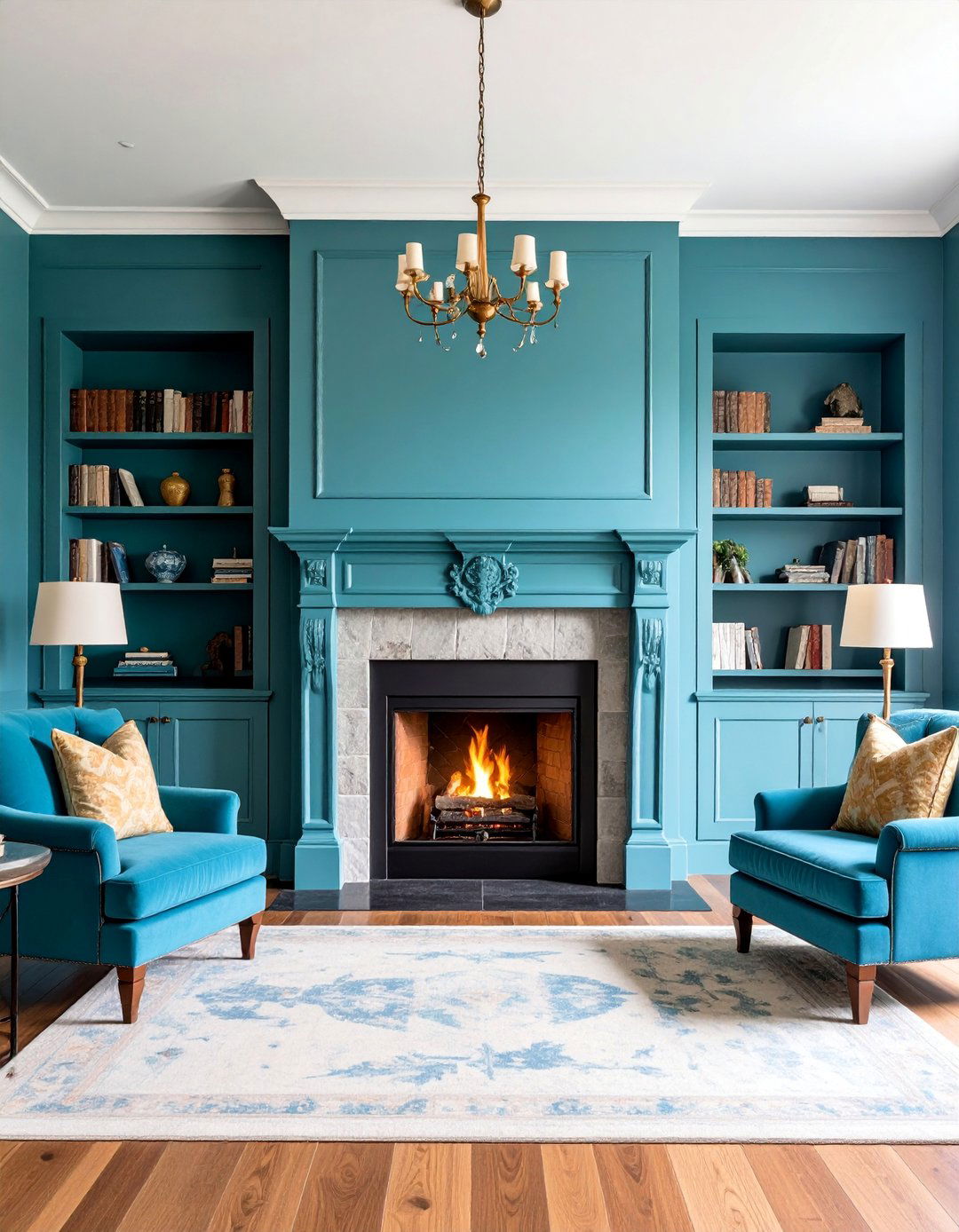 Bluestone Traditional Colonial Fireplace - 25 Stone Fireplace Ideas