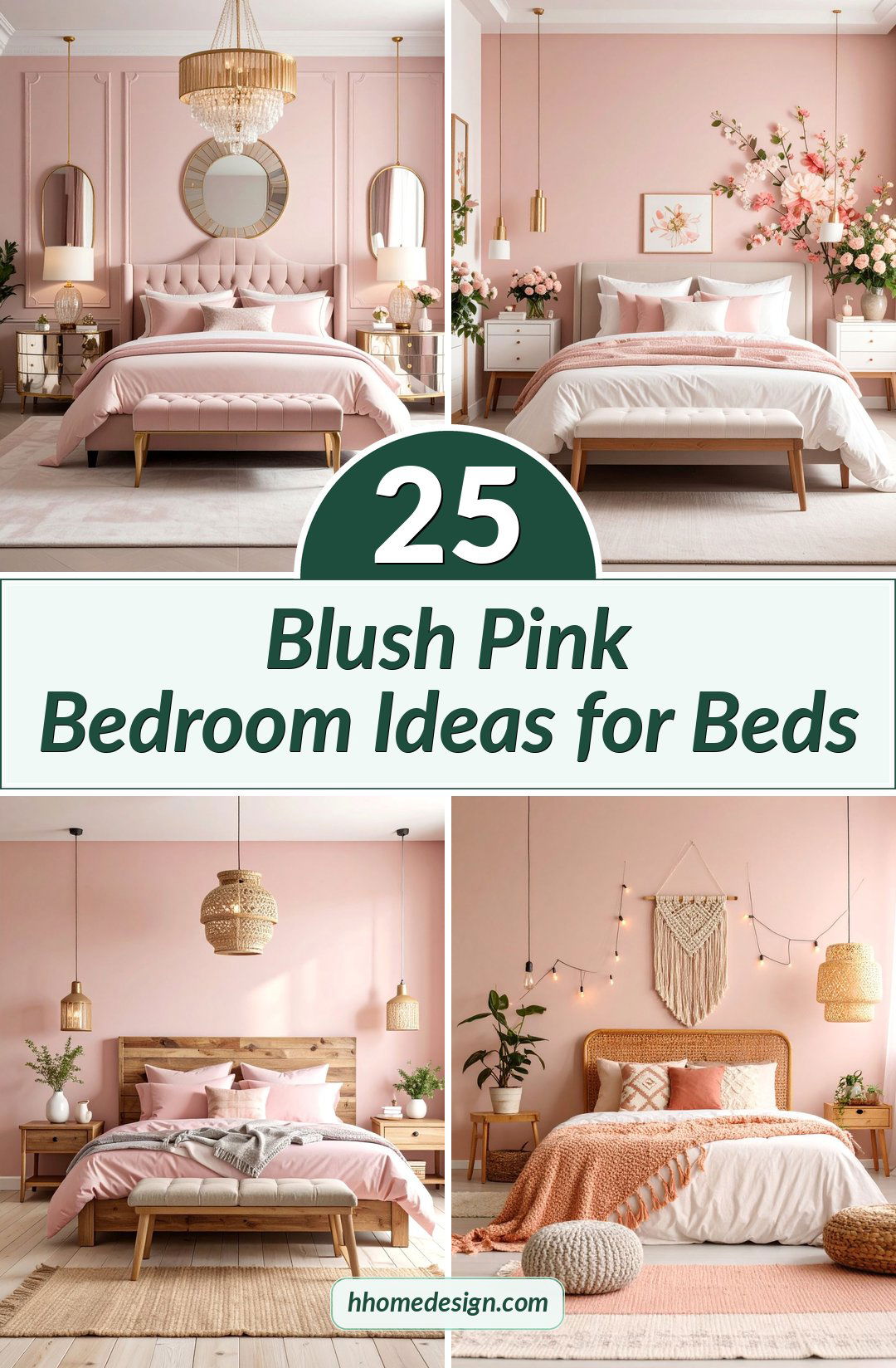 25 Blush Pink Bedroom Ideas for Beds