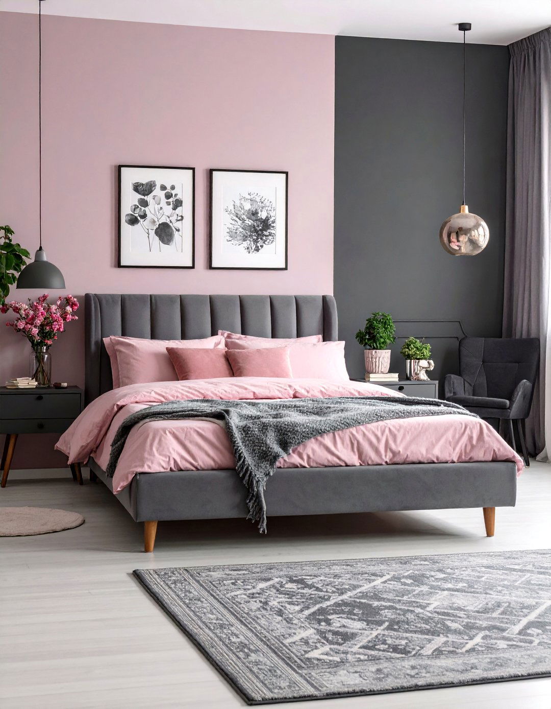 Blush Pink and Gray Master Bedroom Suite - 25 Blush Pink Bedroom Ideas