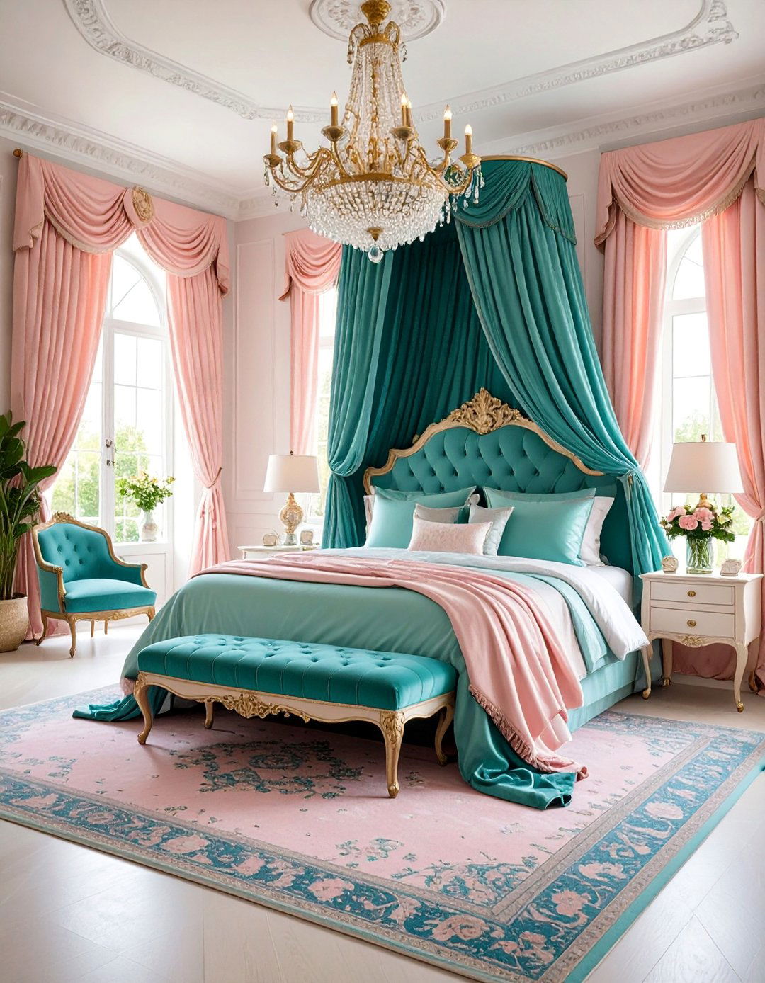 Blush and Sage Green Romantic French Bedroom - 25 Pink and Green Bedroom Ideas