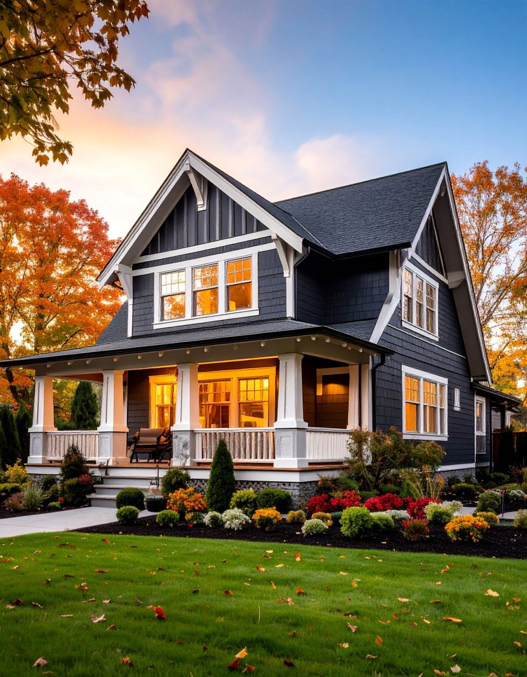 Board and Batten Craftsman with Contrasting Trim - 25 Craftsman Style House Exterior Ideas