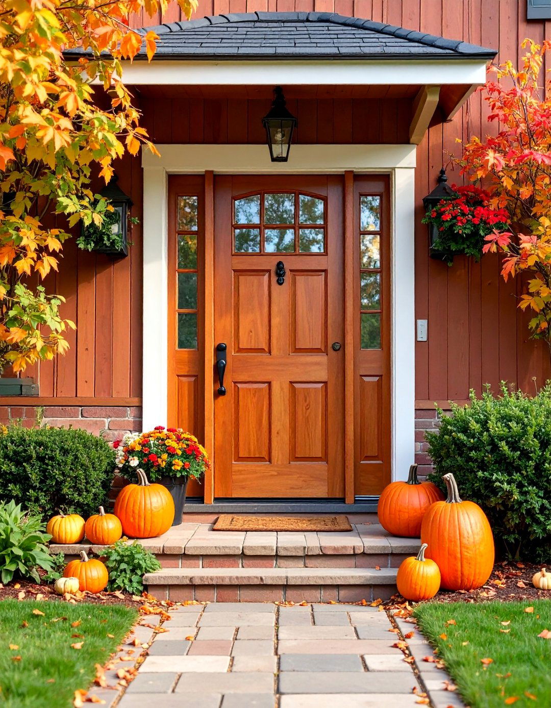 Board and Batten Door with Traditional Construction - 25 Farmhouse Front Door Ideas