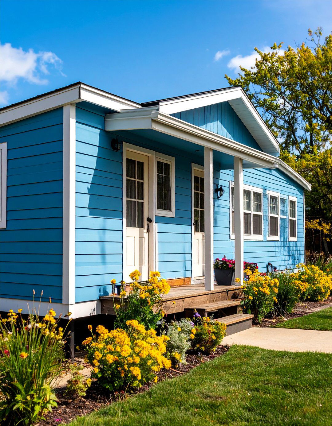 Board and Batten Fiber Cement Farmhouse Style - 25 Mobile Home Siding Design Ideas