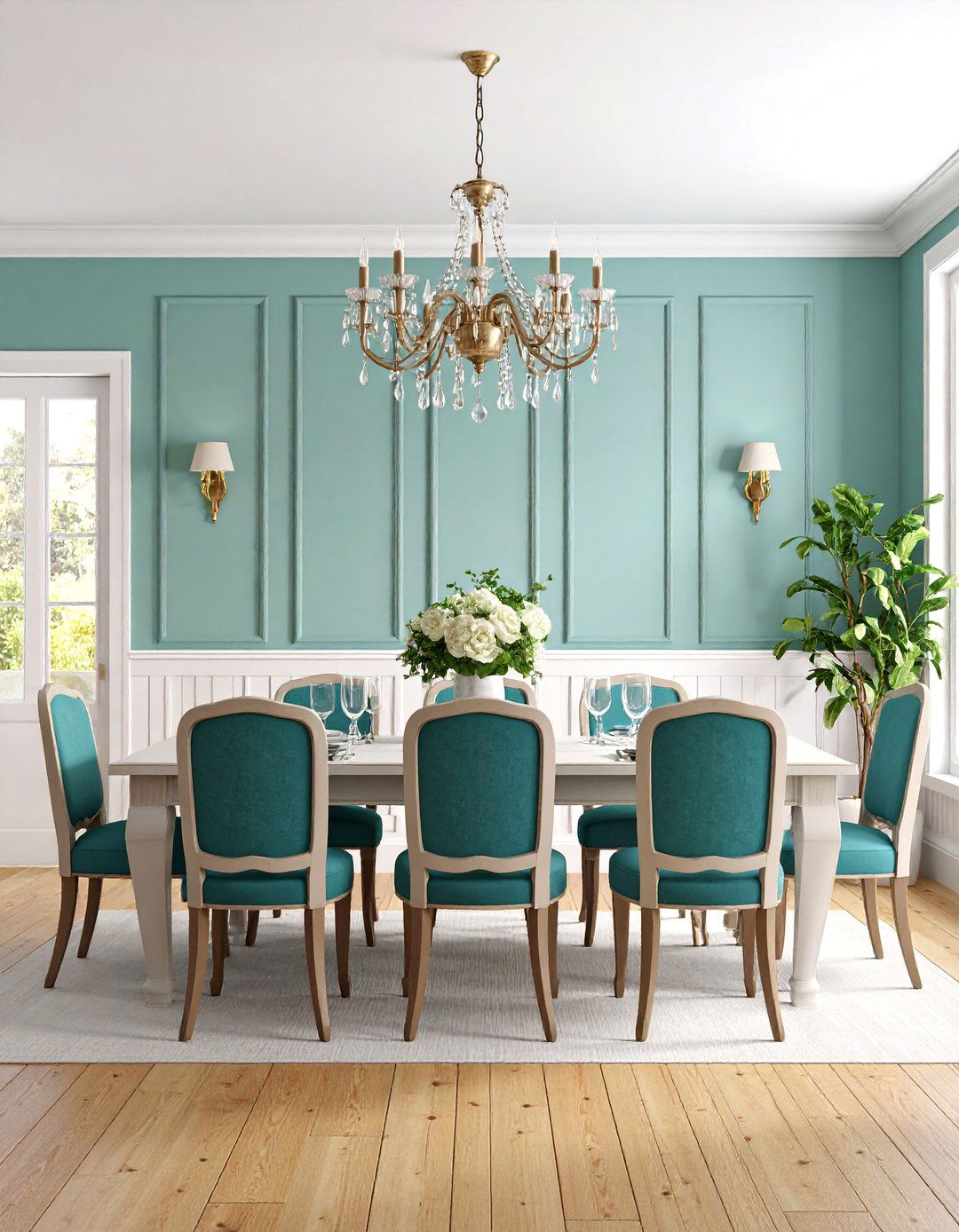 Board and Batten Wainscoting Wall - 25 Dining Room Accent Wall Ideas