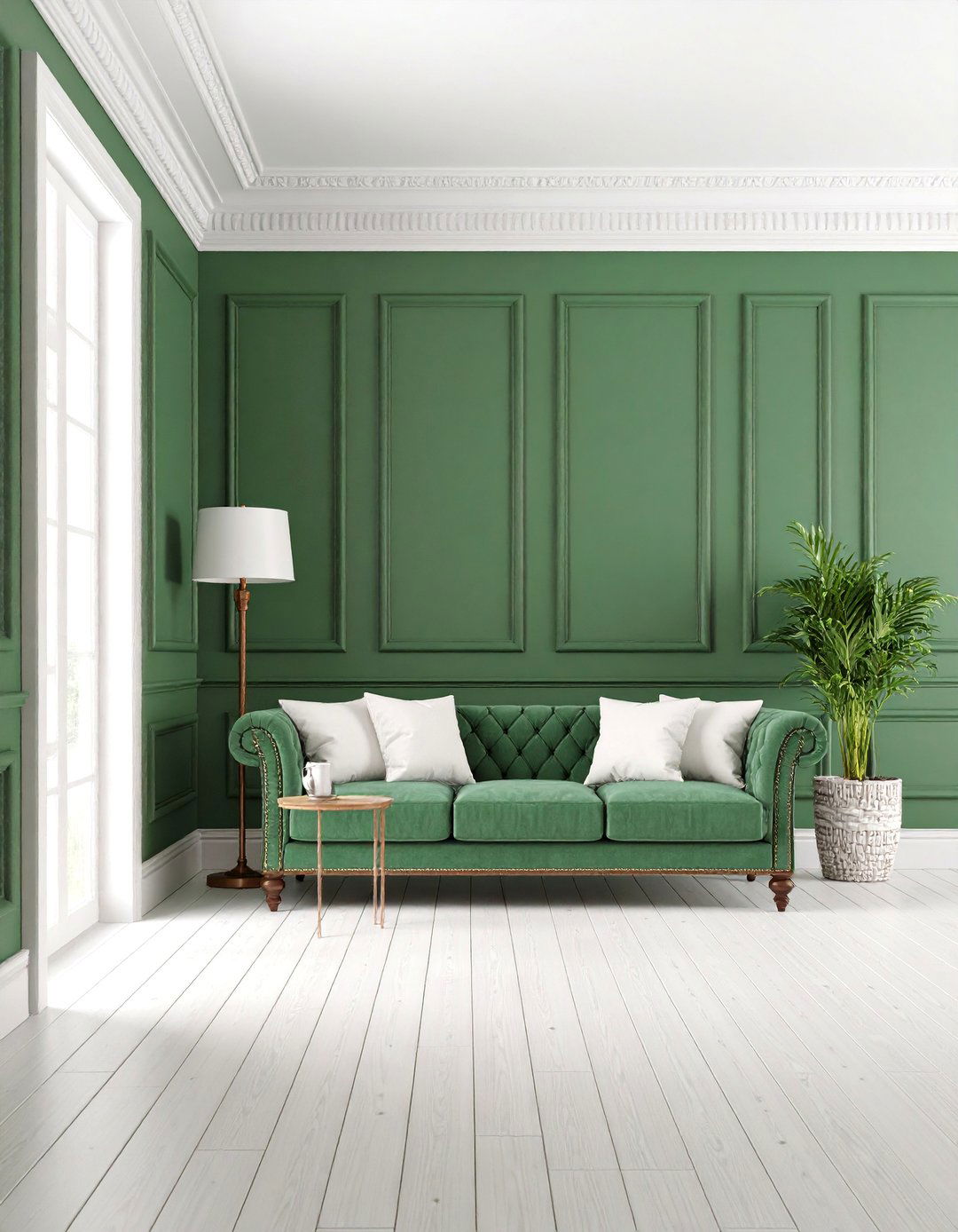 Board and Batten Wainscoting with Dark Paint Treatment - 25 Living Room Accent Wall Ideas