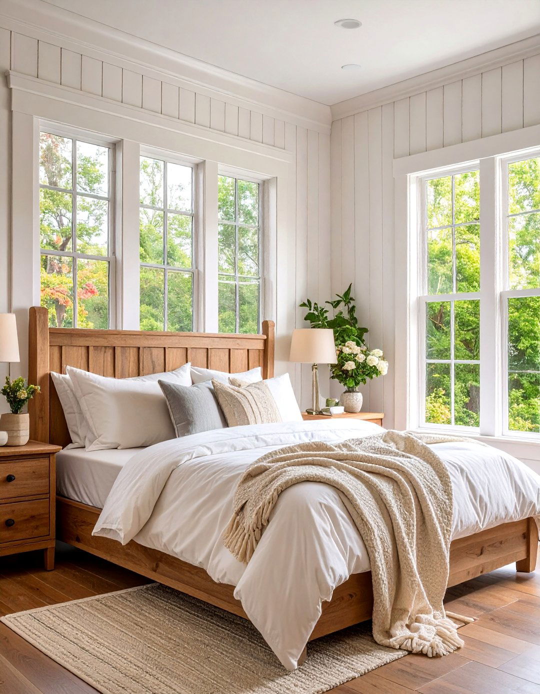 Board and Batten Window Trim Integration - 25 Farmhouse Interior Window Trim Ideas