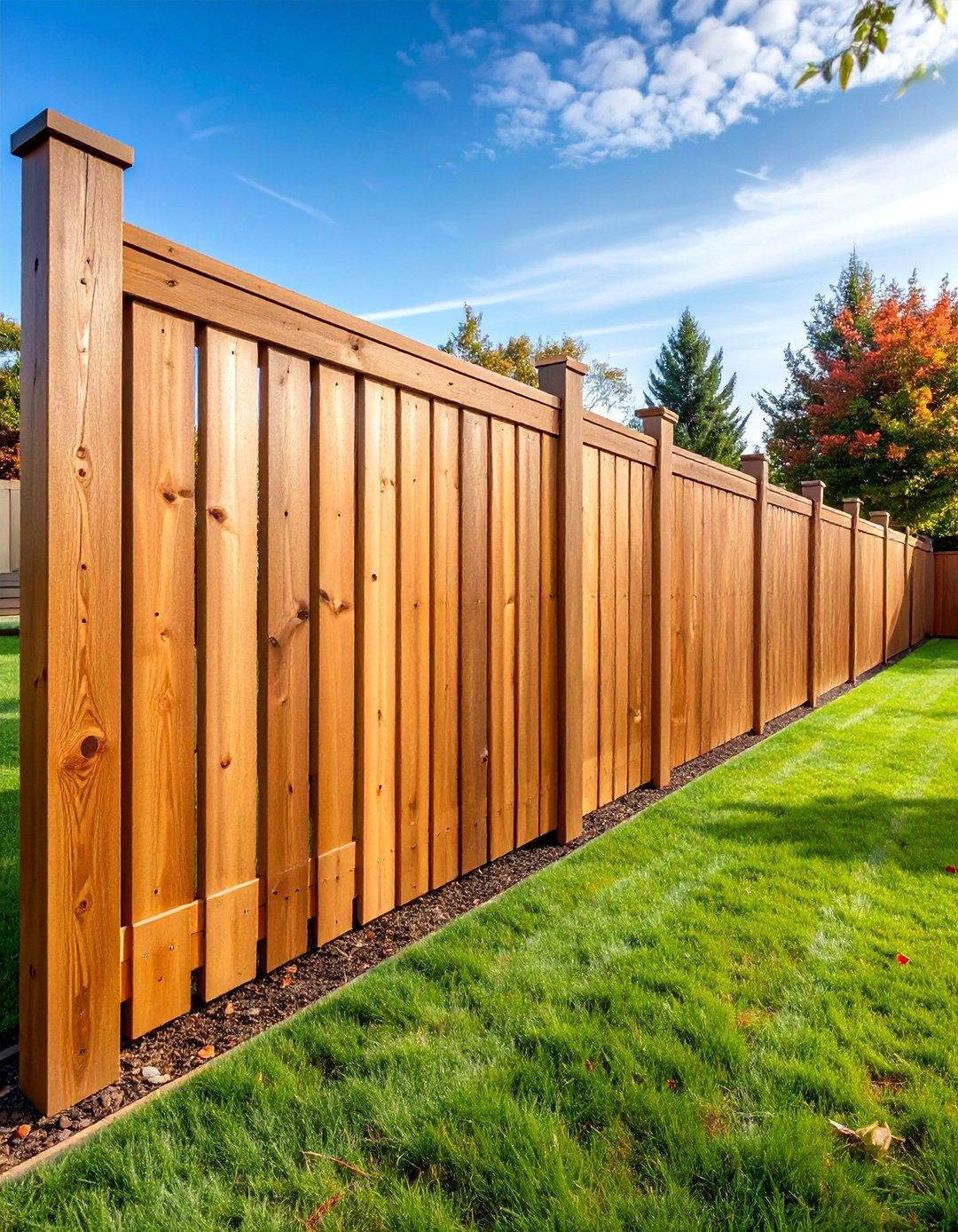 Board on Board Privacy Fence with Cedar Construction - 25 Wood Fence Ideas