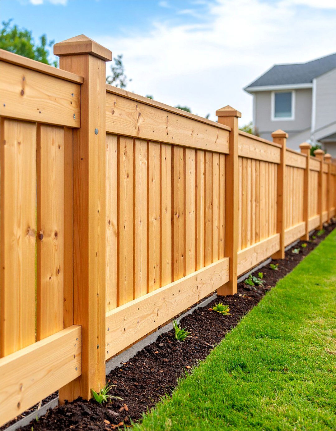 Board on Board with Reinforced Kickboard Foundation - 25 Board on Board Fence Ideas