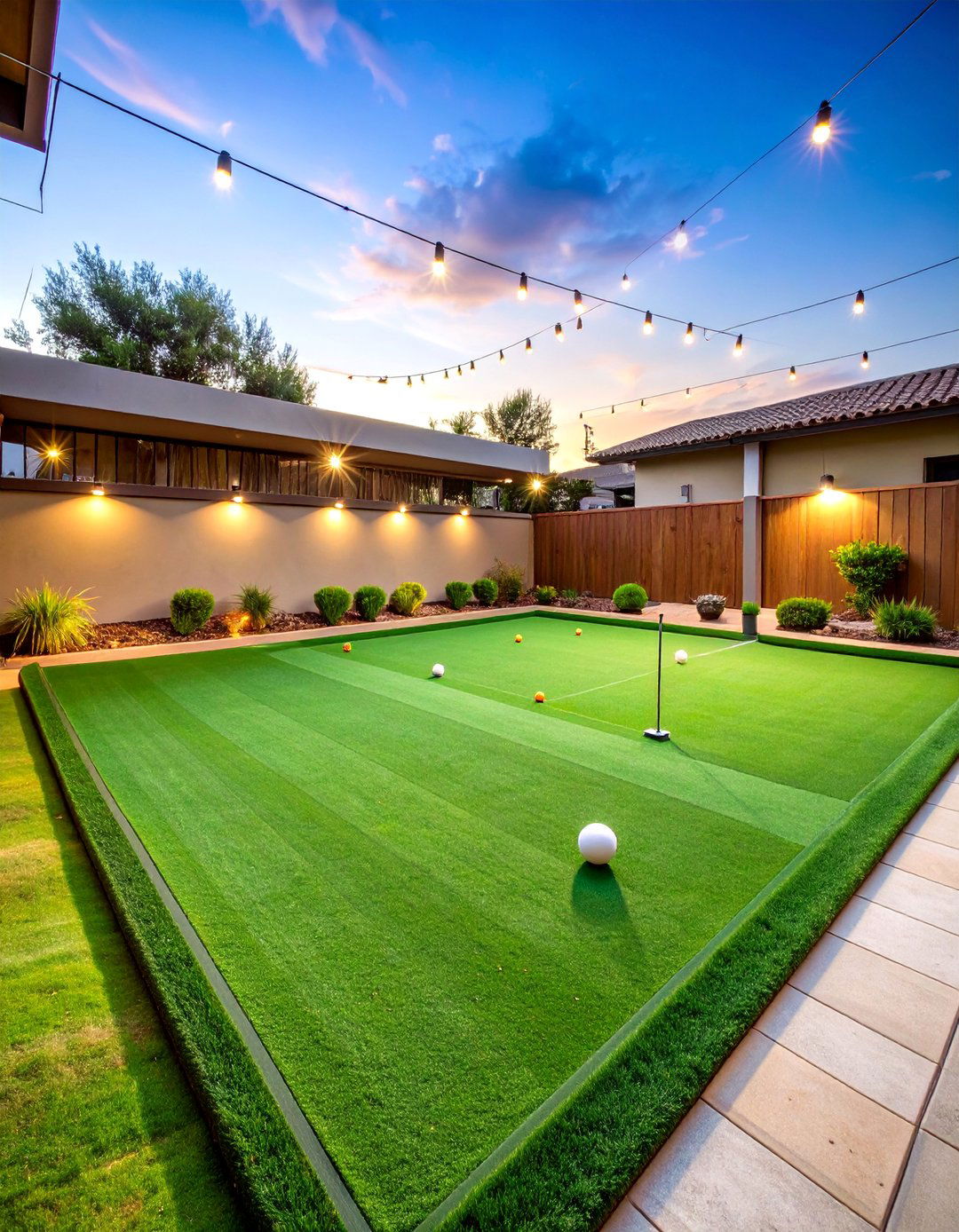 Bocce Ball Combination Sports Court Green - 25 Backyard Putting Green Ideas