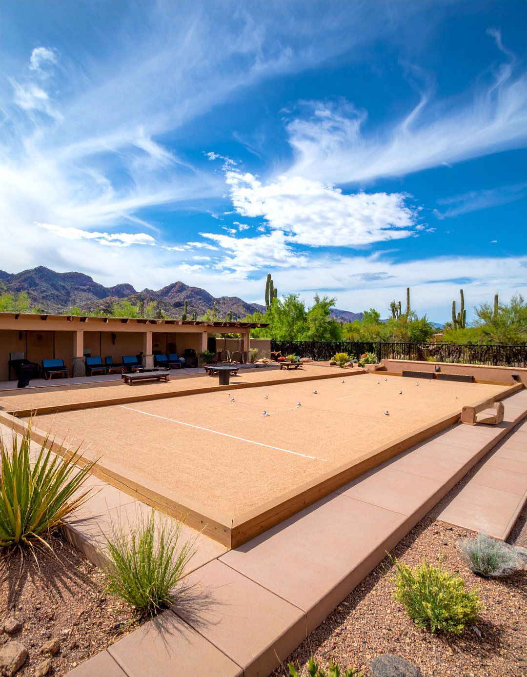 Bocce Ball Court with Spectator Area - 25 Arizona Backyard Ideas
