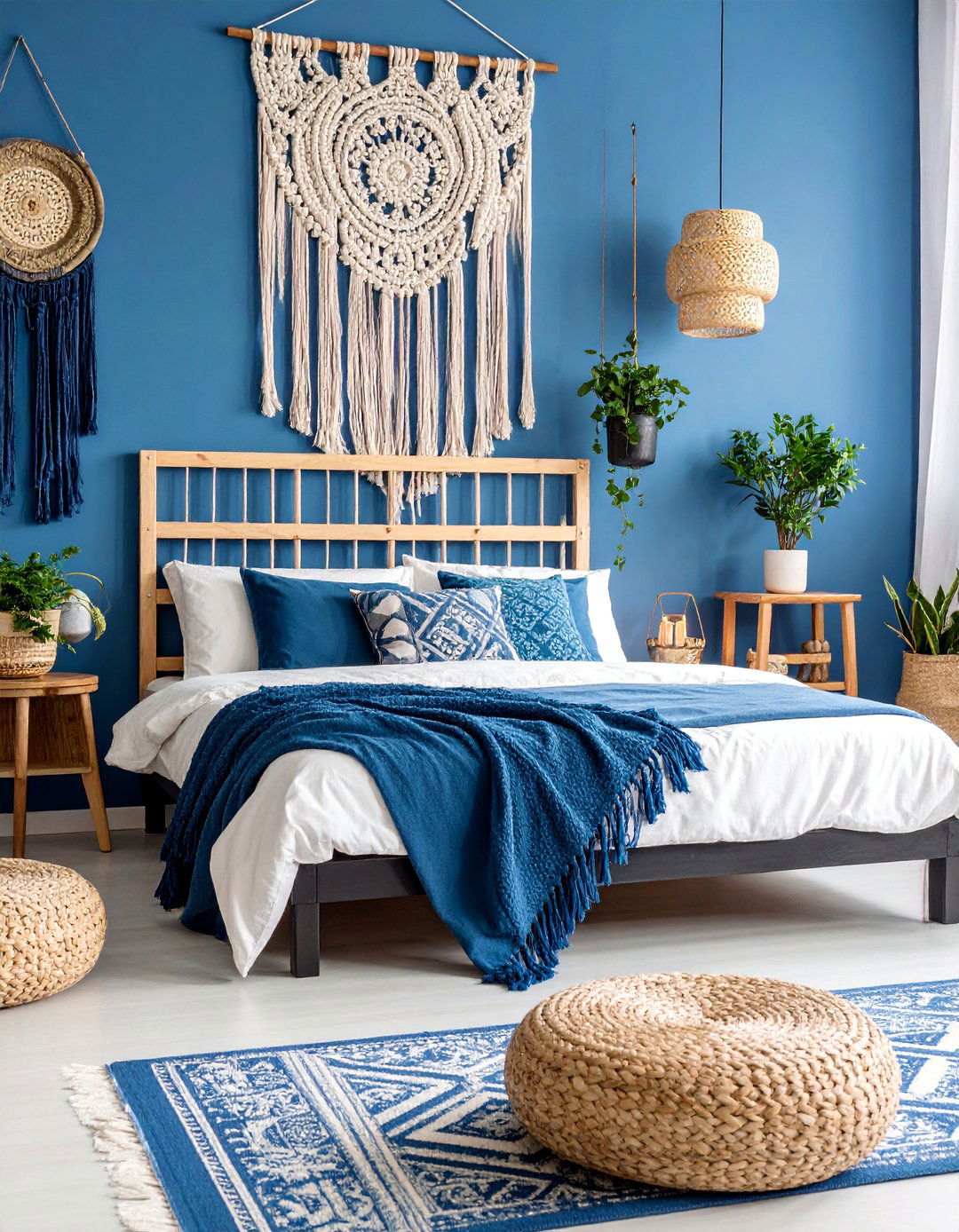 Bohemian Black and Blue Bedroom Sanctuary - 25 Black and Blue Bedroom Ideas