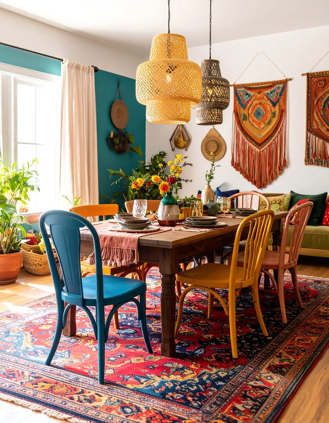 Bohemian Cottage Dining Room with Eclectic Furnishings - 25 cottage dining room ideas