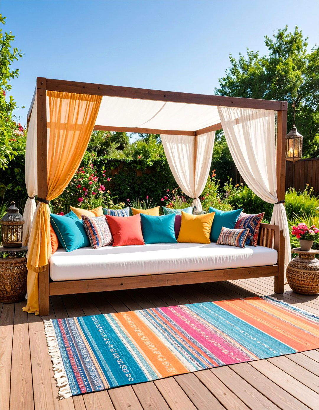 Bohemian Daybed Sanctuary - 25 Deck Furniture Ideas
