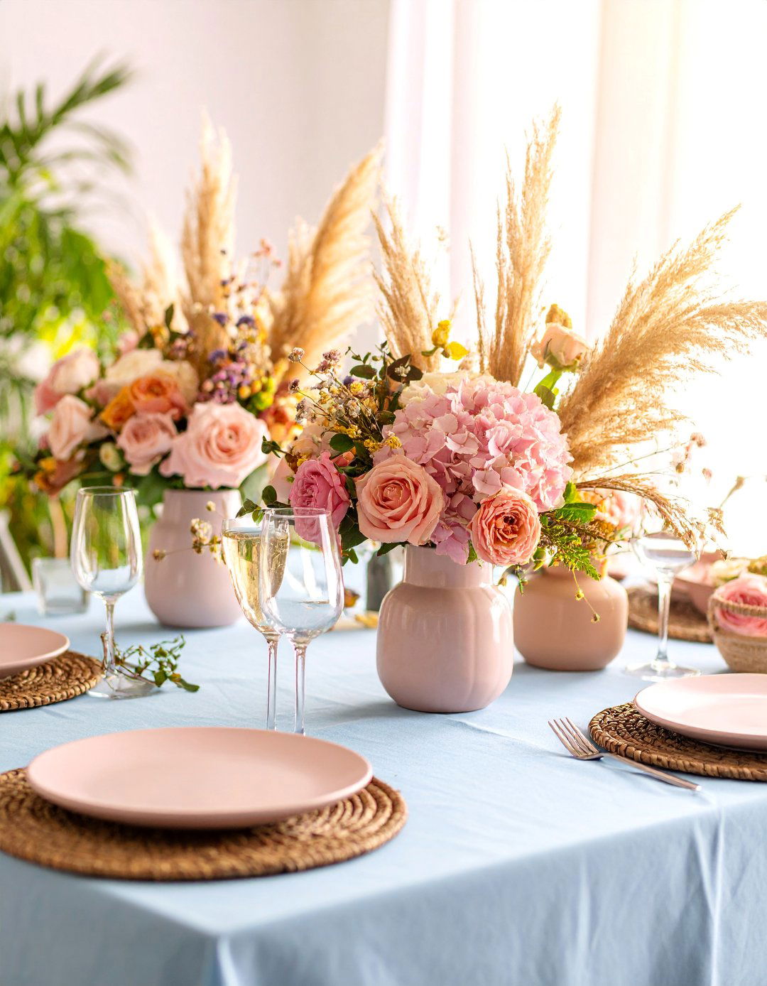 Bohemian Dried Flower Centerpiece - 25 Flower Centerpiece Ideas