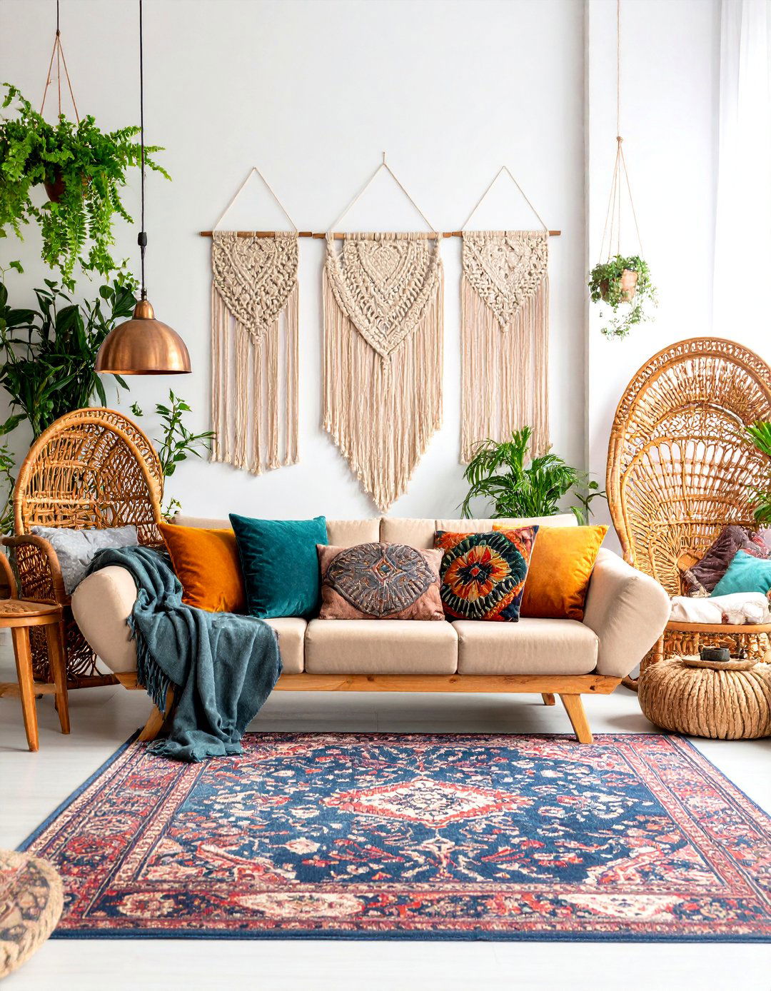 Bohemian Eclectic Grey and Beige Living Room - 25 Grey and Beige Living Room Ideas