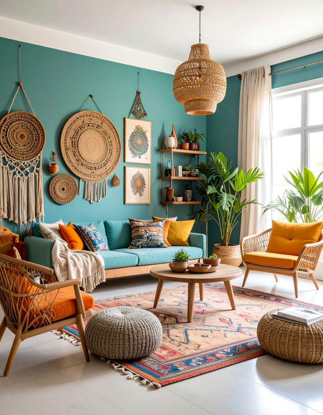 Bohemian Gallery Wall Sanctuary - 25 Colorful Boho Living Room Ideas