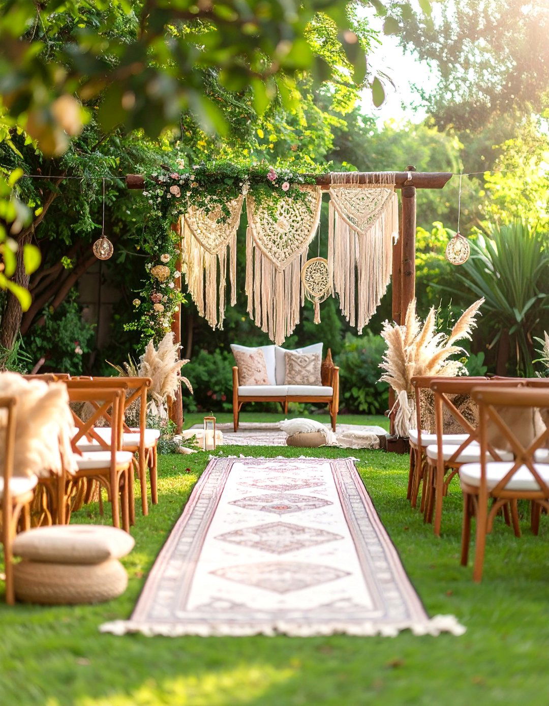 Bohemian Garden Wedding with Macrame Details - 25 Backyard Wedding Ideas
