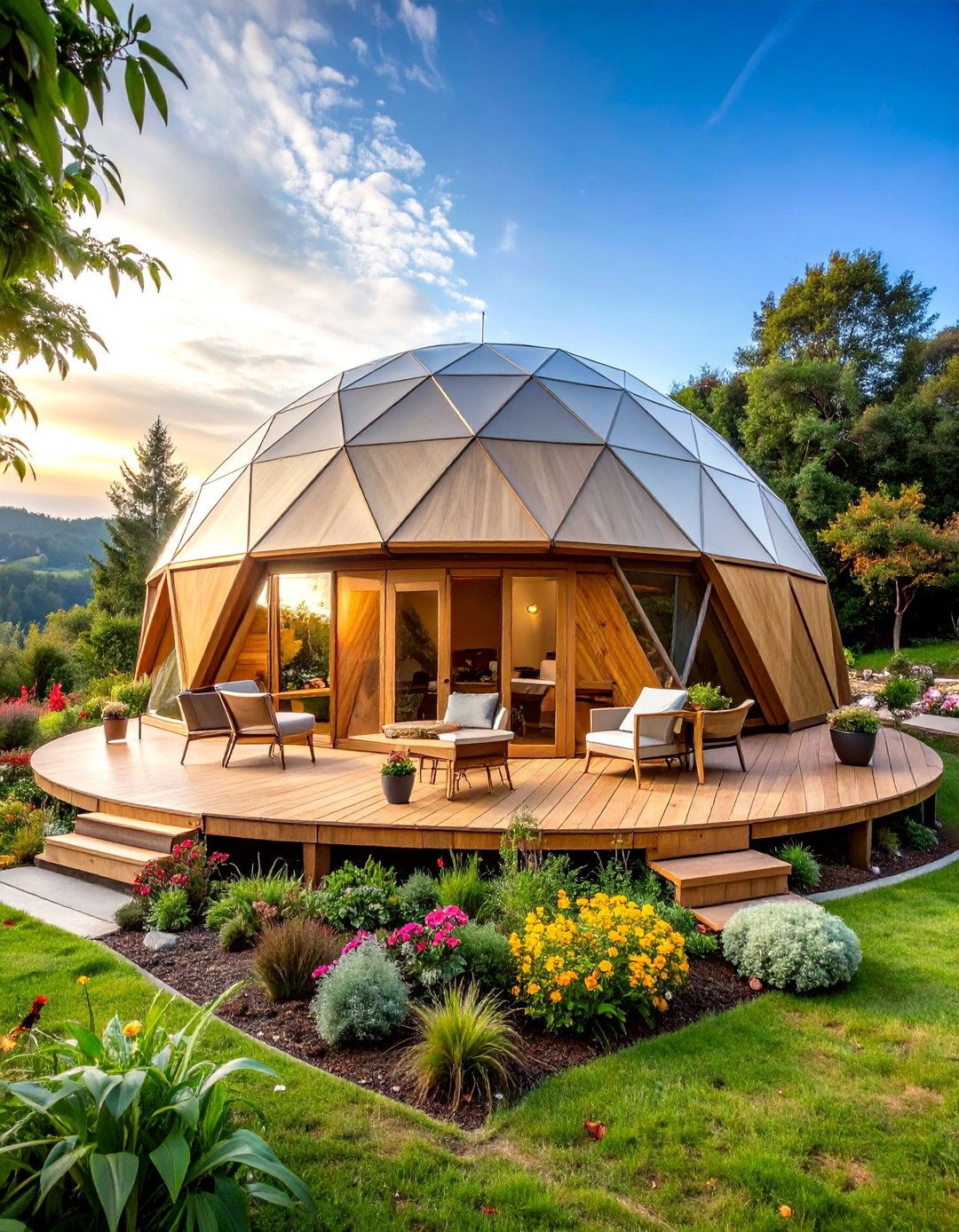 Bohemian Geodesic Dome House with Natural Integration - 25 Boho House Exterior Ideas