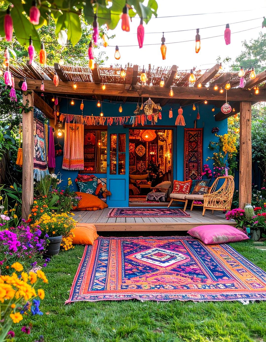 Bohemian Guest House with Layered Textiles - 25 Guest House Ideas