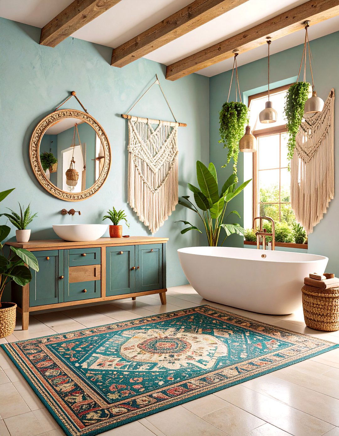 Bohemian Half Bathroom with Eclectic Mix - 25 Half Bathroom Ideas