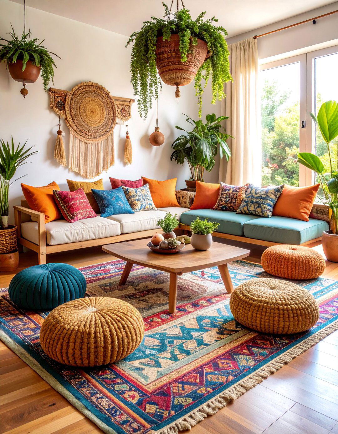 Bohemian Living Room Floor Seating Layout - 25 Living Room Layout Ideas