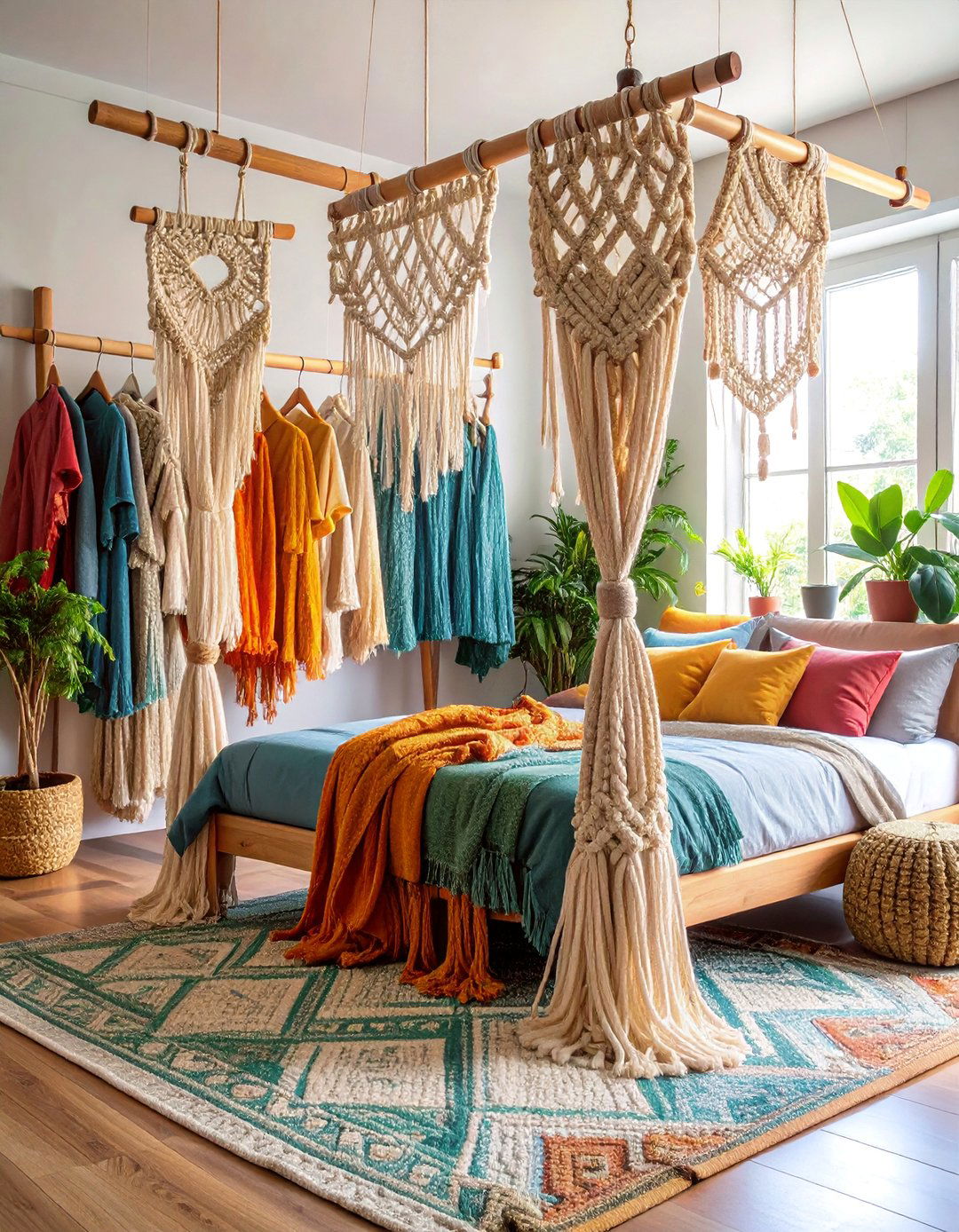 Bohemian Macrame Closet Curtains - 25 closet curtain ideas