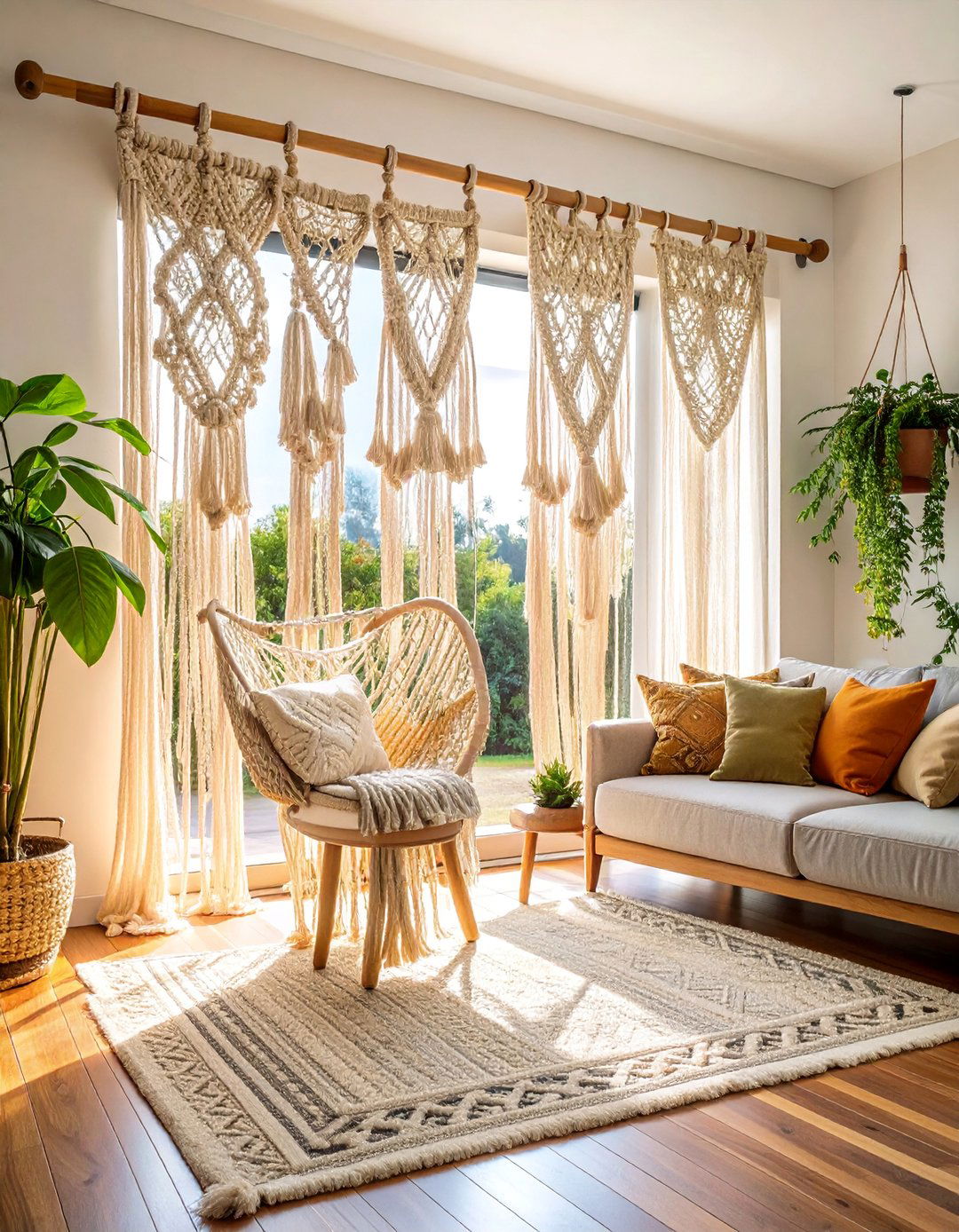 Bohemian Macrame Sliding Curtains - 25 Sliding Door Curtain Ideas