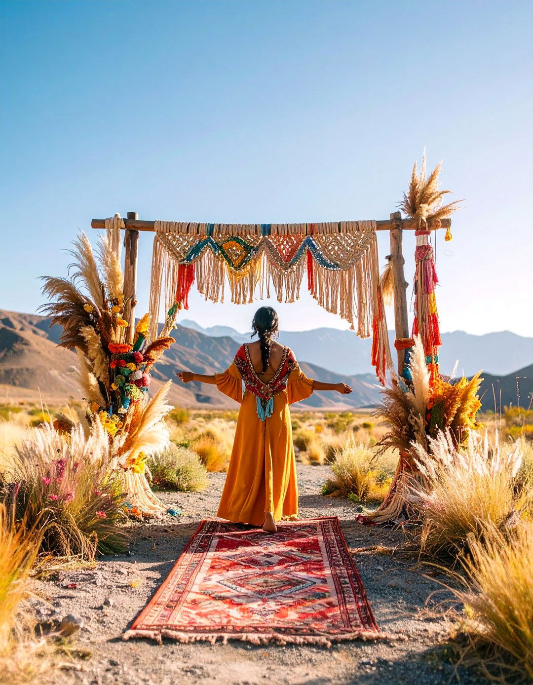Bohemian Macrame Wedding Entrance - 25 Wedding Entrance Ideas