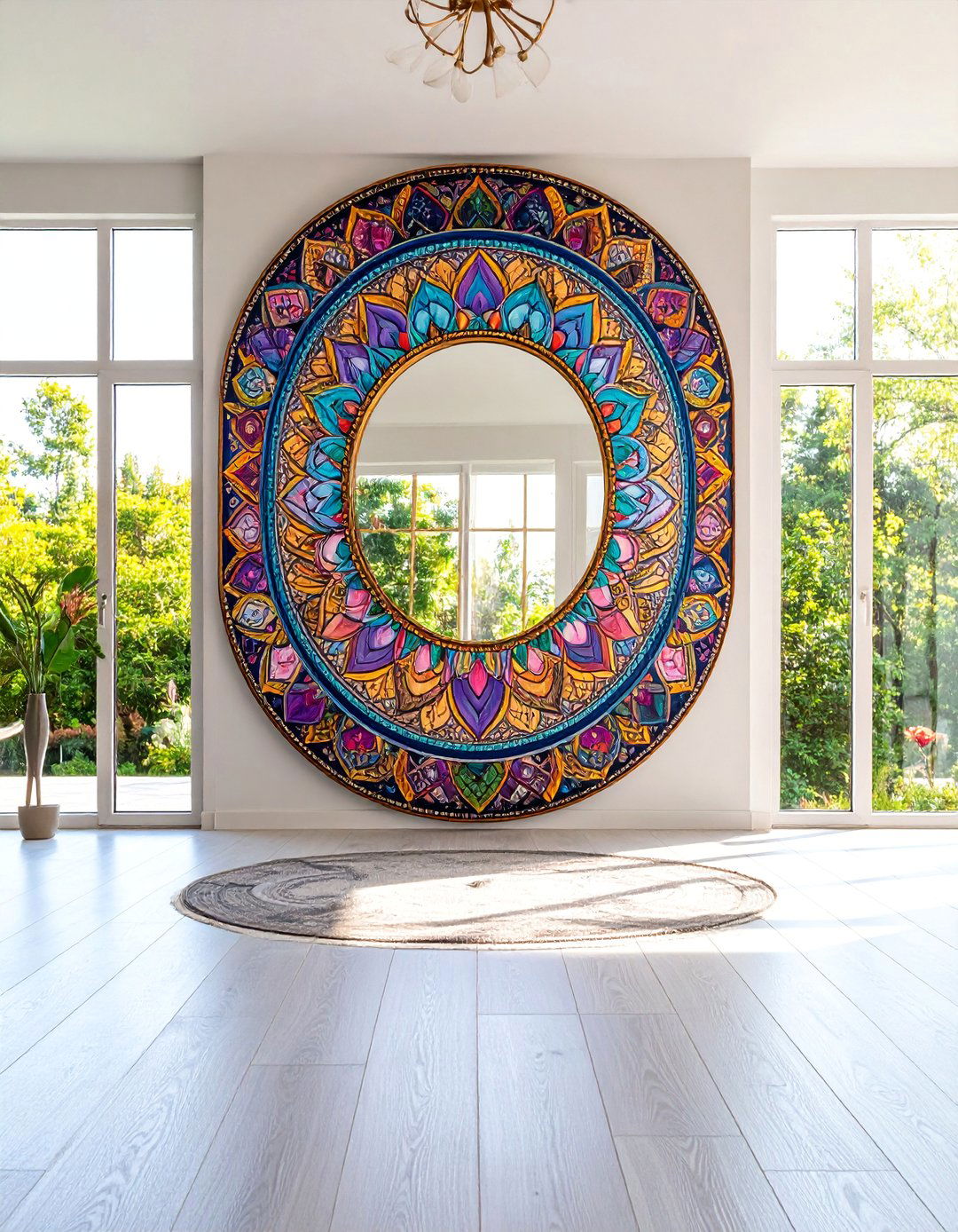 Bohemian Mandala Mirror Design - 25 Mirror Painting Ideas