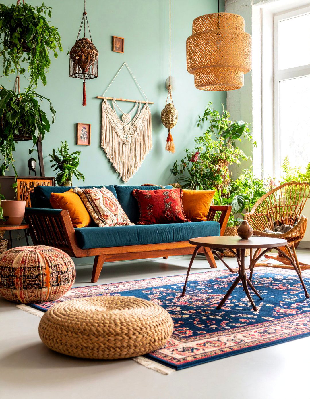Bohemian Maximalist Eclectic Living Room with Global Textiles - 25 Eclectic Living Room Ideas